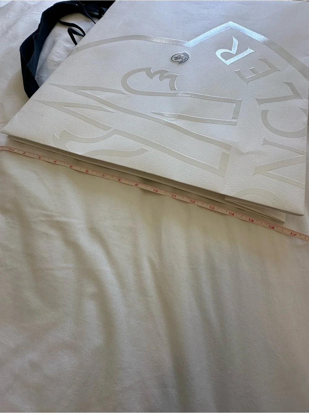Moncler White Embossed Logo large shopping bag